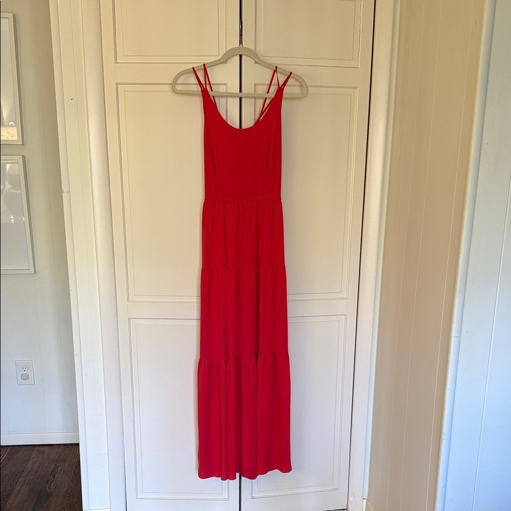 Elegant Orangey Red Maxi Dress